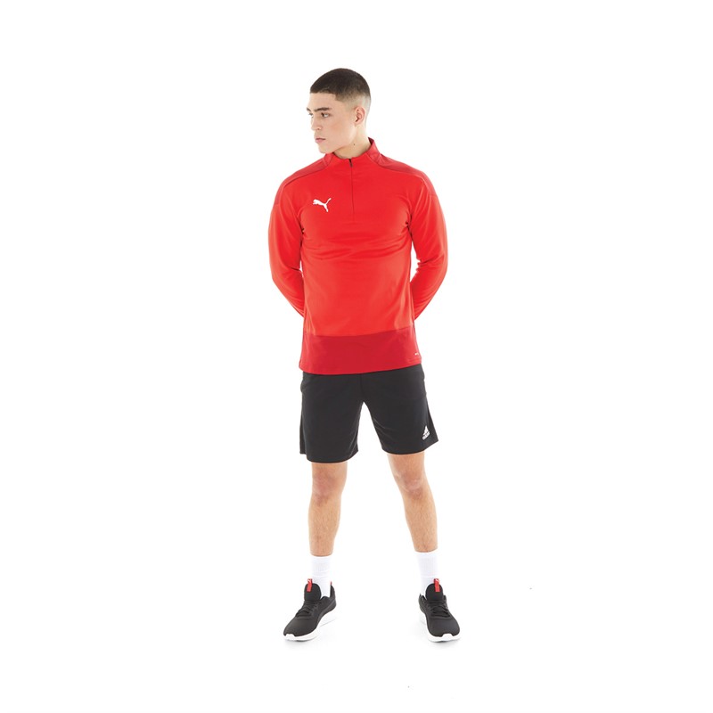 Puma Mens Goal 1/4 Zip Training Top Puma Red/Chili Pepper