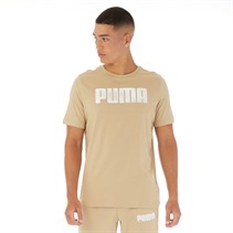 Puma Mens Sportstyle Logo T-Shirt Prairie Tan