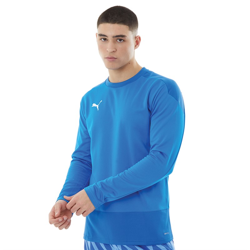 Puma Mens Goal Training Sweat Electric Blue Lemonade/Team Power Blue