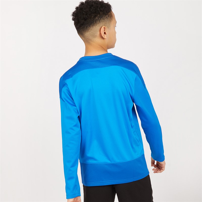 Puma Junior Boys Goal Training Sweat Electric Blue Lemonade/Team Power Blue