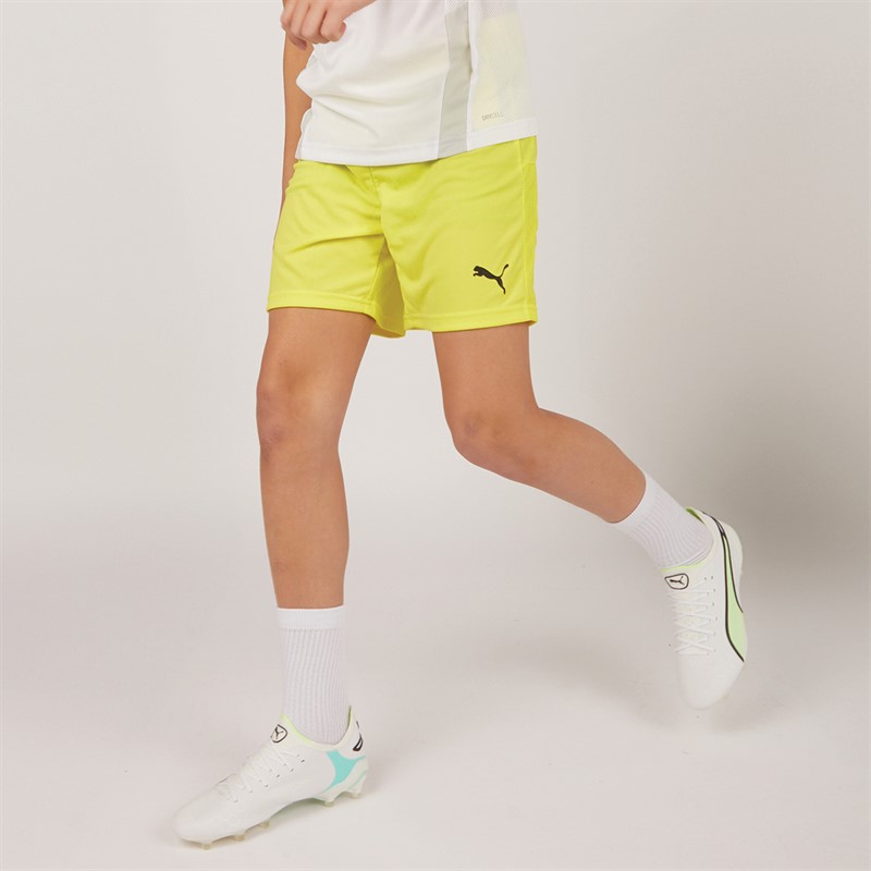 Buy Puma Junior Boys Teamgoal 23 Knit Shorts Fluo Yellow Puma Black