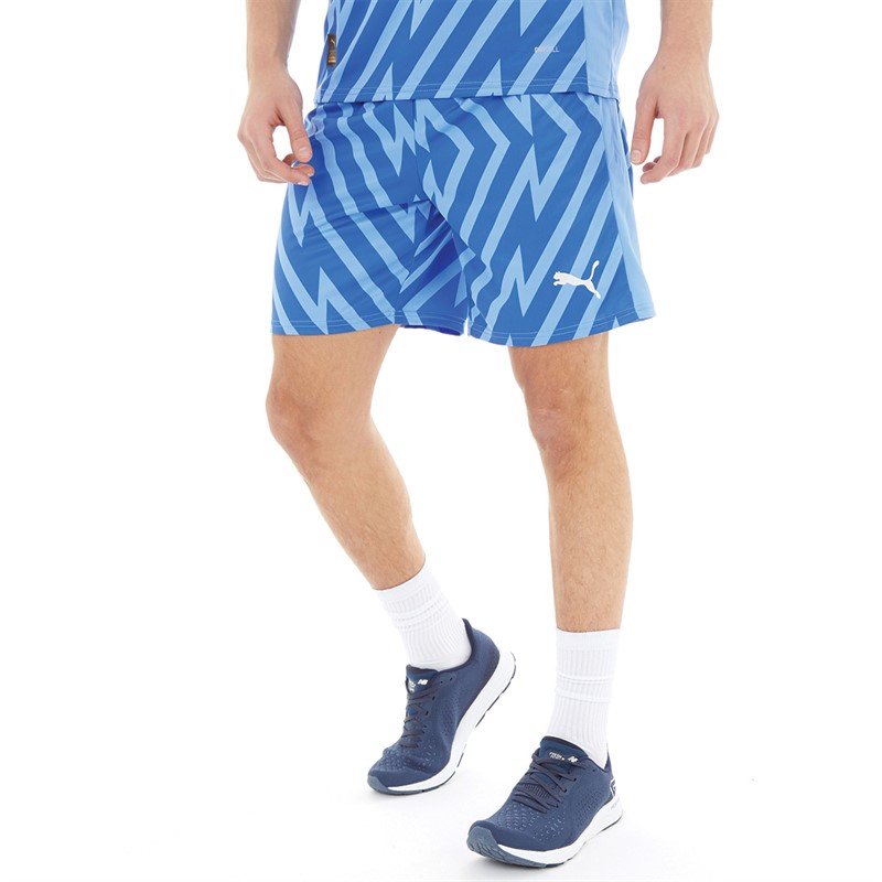 Puma Mens Team Graphic Goalkeeper Shorts Blue Glimmer