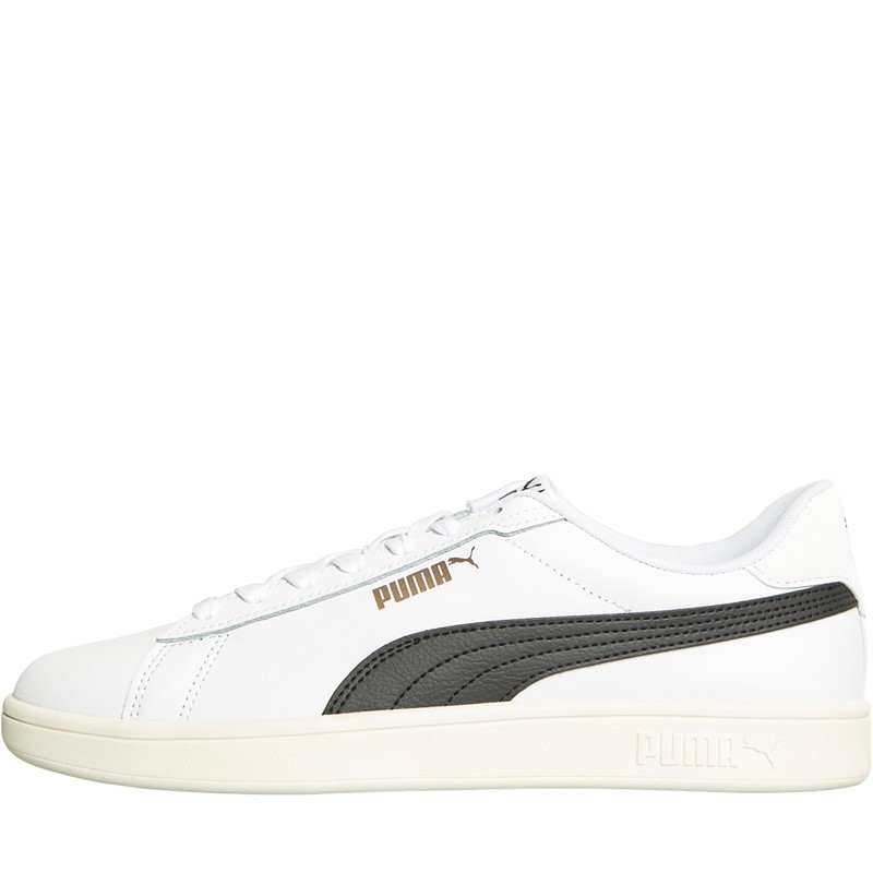 Puma Mens Smash 3.0 Leather Trainers Puma White