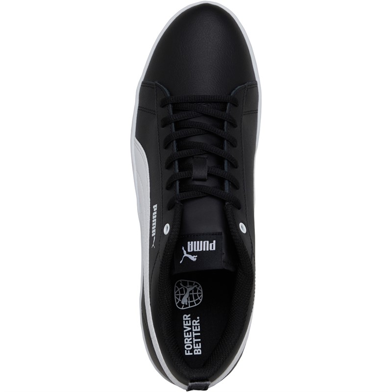 Buy Puma Womens Smash V2 Leather Trainers Black White