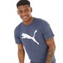 Puma Mens Train Favorite Heathered Cat Top Dark Navy Heather
