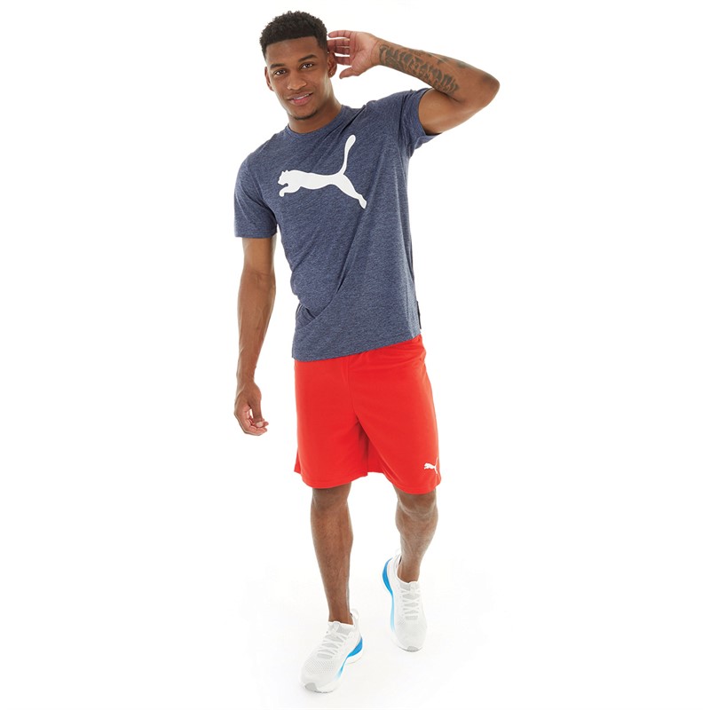 Puma Mens Train Favorite Heathered Cat Top Dark Navy Heather
