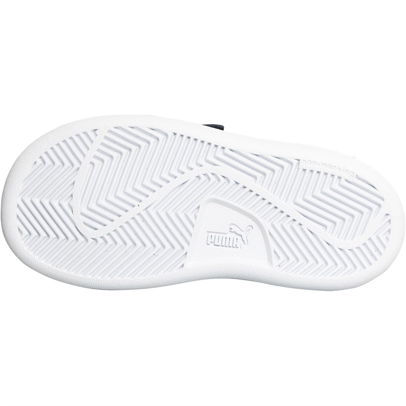 Puma Infant Smash V2 Suede Trainers Peacoat/White