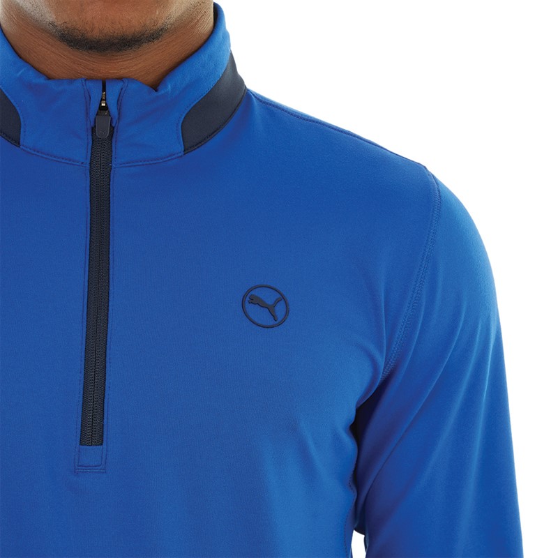 Puma Mens Lightweight 1/4 Zip Golf Top Blue/Blue
