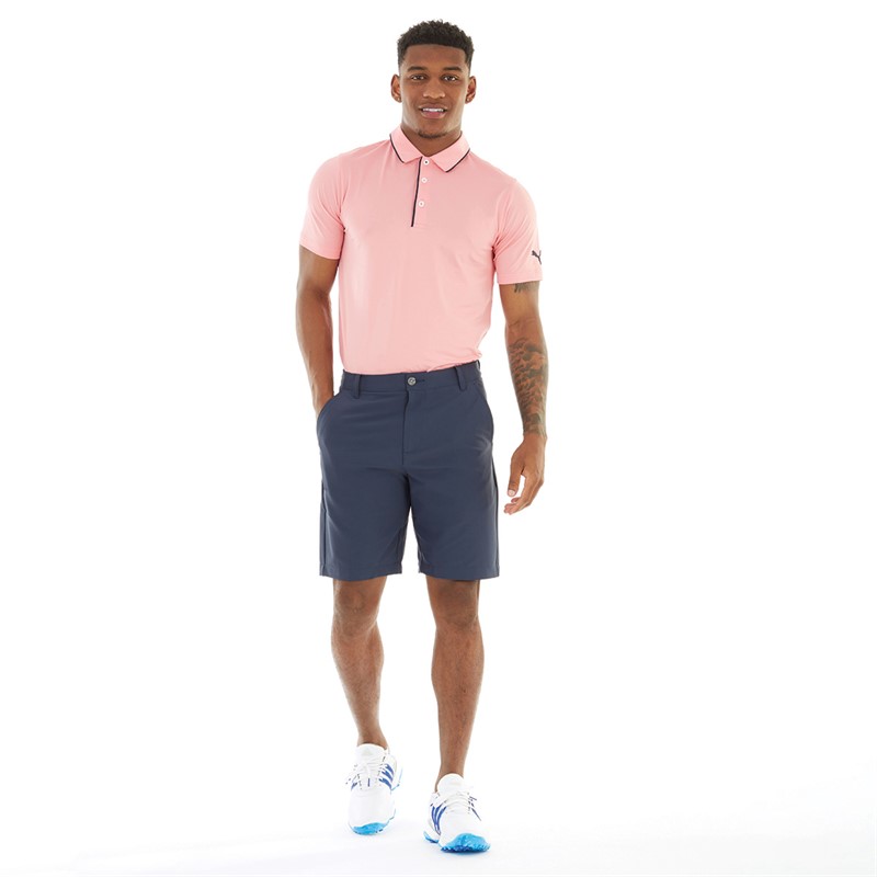 Puma Mens Mattr Bridges Golf Polo Flamingo Pink