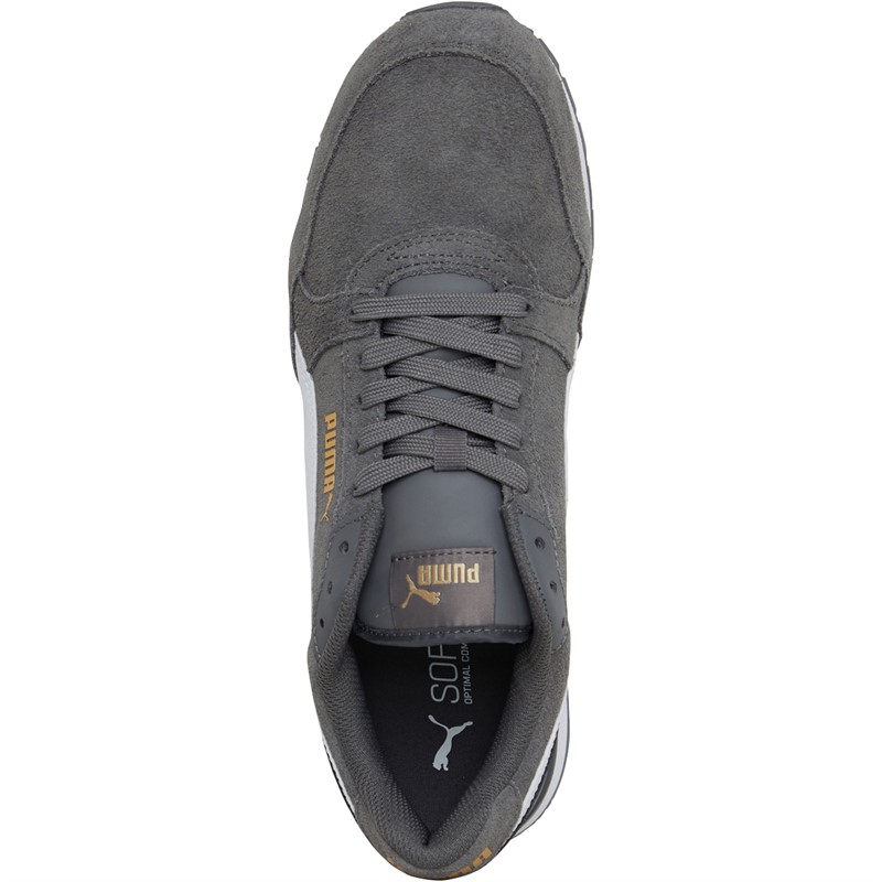 Puma Mens ST Runner V3 Suede Trainers Puma White/Castlerock