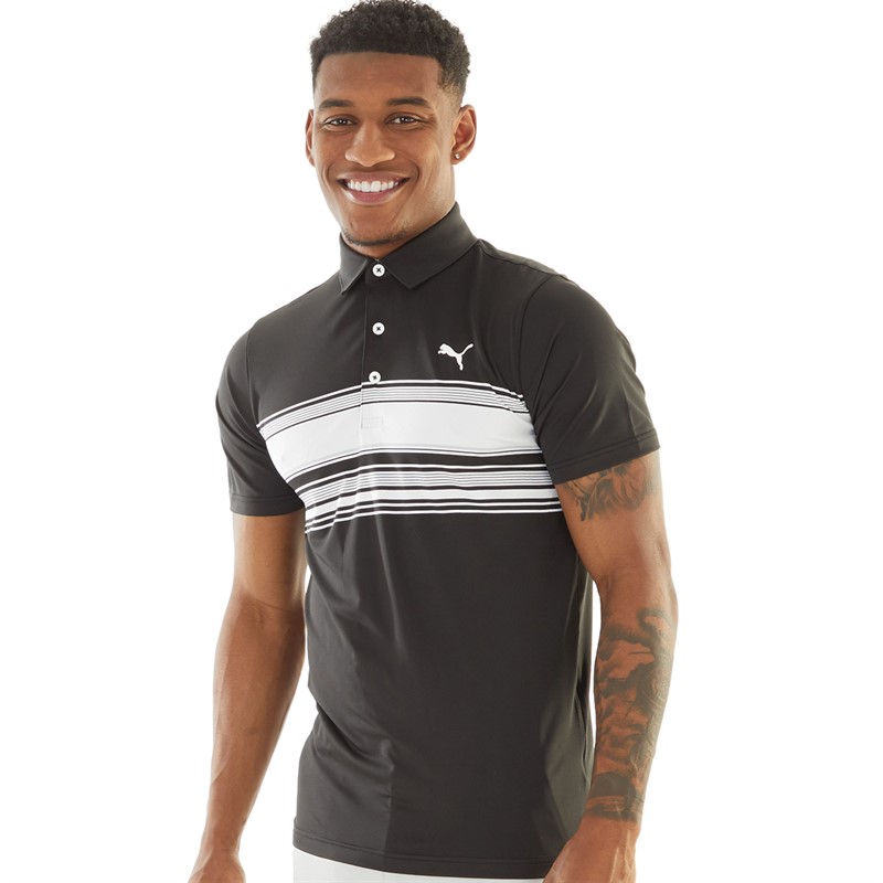 Buy Puma Mens Mattr Grind Golf Polo Black White