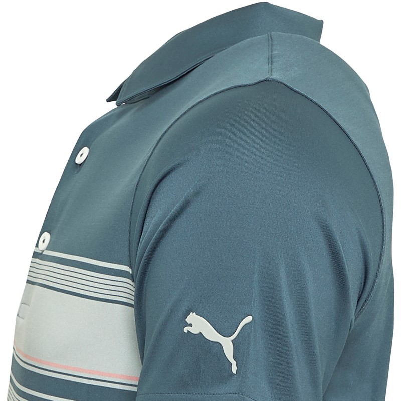 Puma Mens Mattr Grind Golf Polo High Rise/Blue