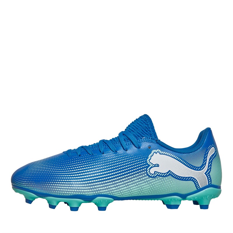 Buy Puma Juniors Future 7 Play FG AG Firm Ground Football Boots Hyperlink Blue Mint Puma White