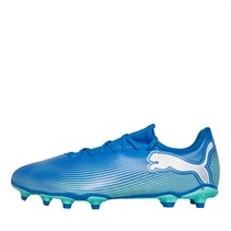 Puma Future 7 Play FG/AG Firm Ground Football Boots Hyperlink Blue Mint/Puma White