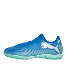 Puma Future 7 Play TT Astro Football Boots Hyperlink Blue Mint/Puma White