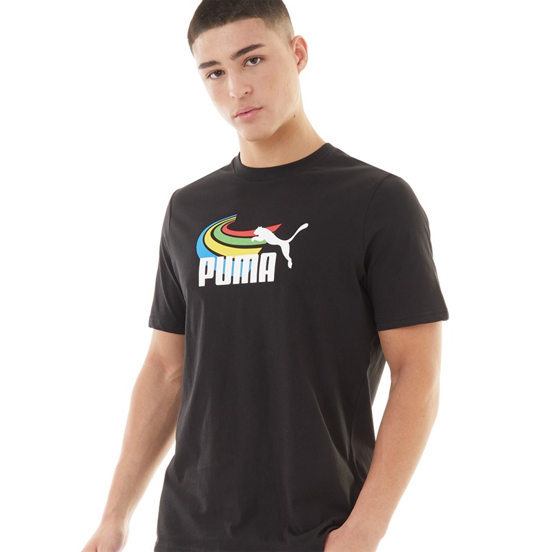 Puma Mens Graphics Summer Sports T-Shirt Puma Black