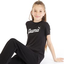 Puma Junior Girls Essentials+ Script T-Shirt Puma Black