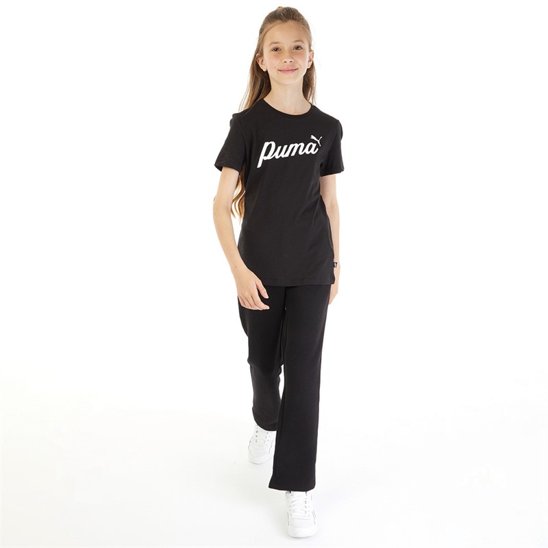 Puma Junior Girls Essentials+ Script T-Shirt Puma Black