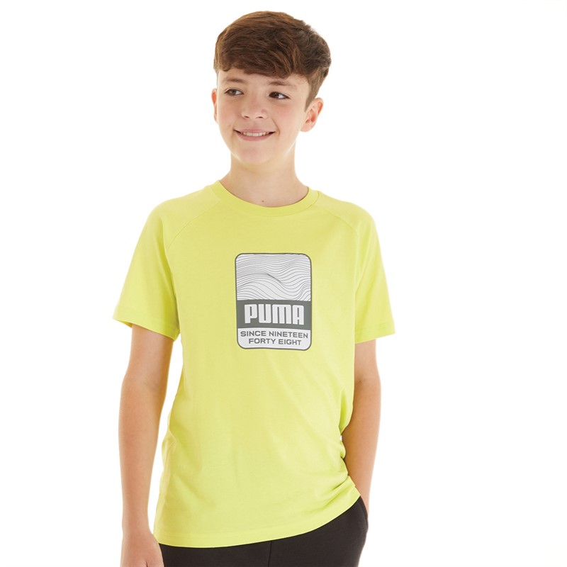 Puma Junior Boys Active Sports Graphic T-Shirt Lime