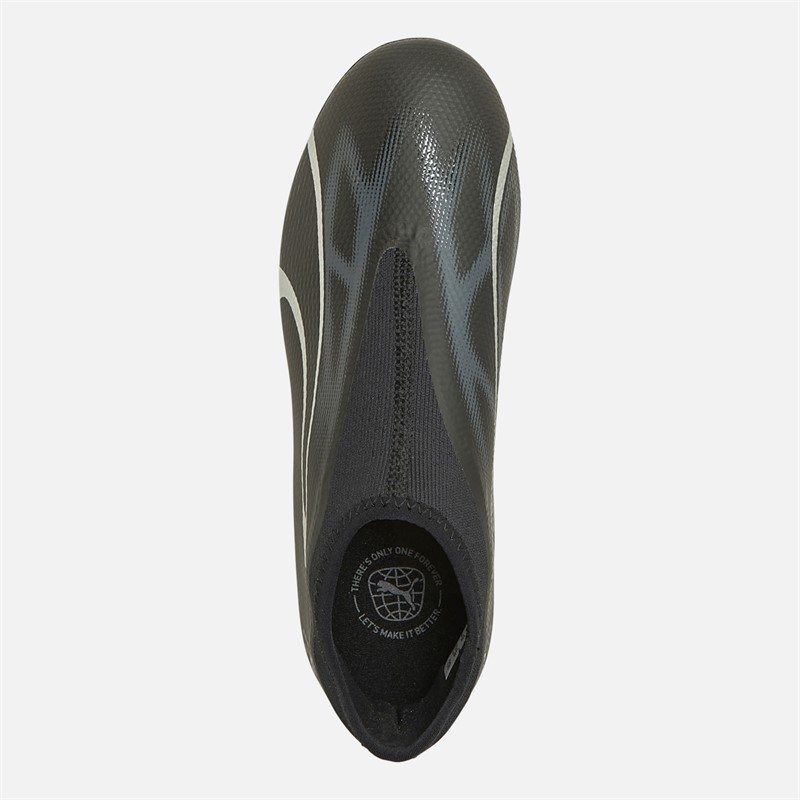 Puma Junior Ultra Match Laceless FG/AG Firm Ground/Artificial Ground Football Boots Black/Asphalt