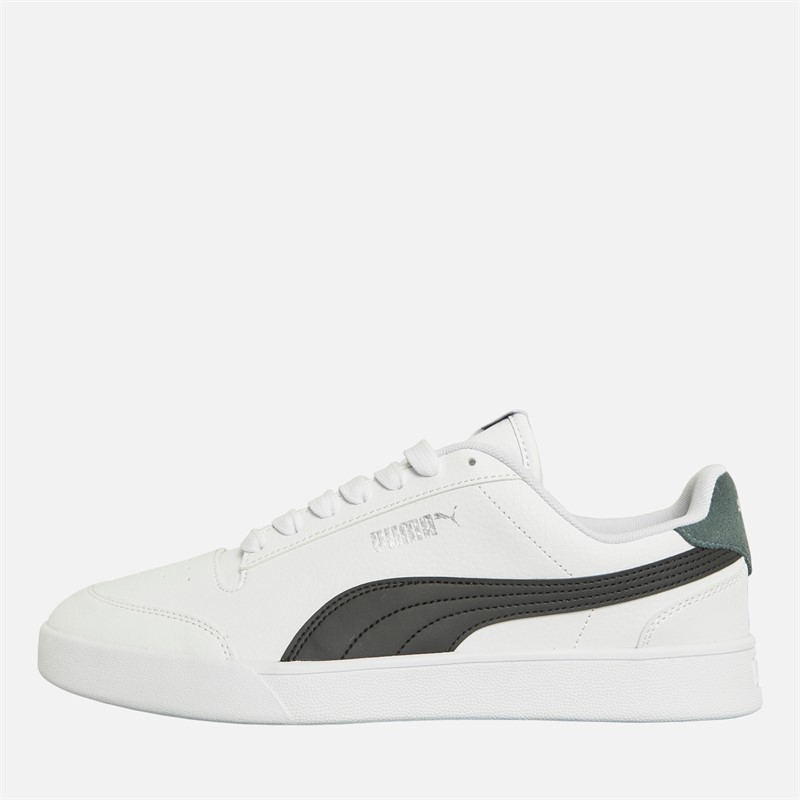 Puma Mens Shuffle Trainers White/Black/Silver