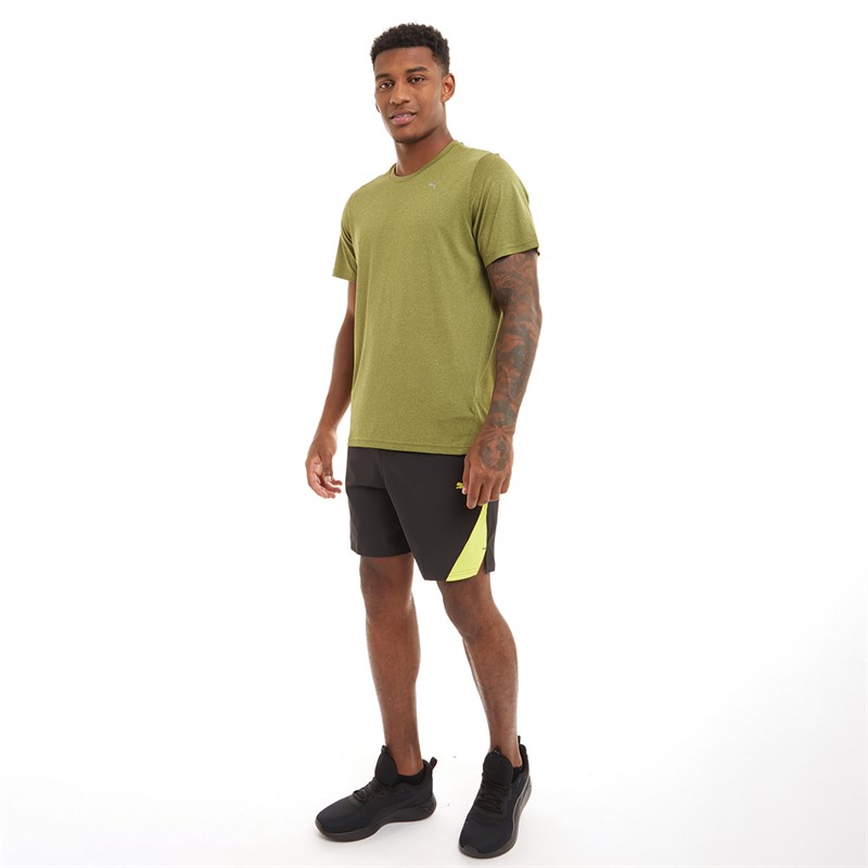 Puma Mens Performance Heather T-Shirt Olive Green