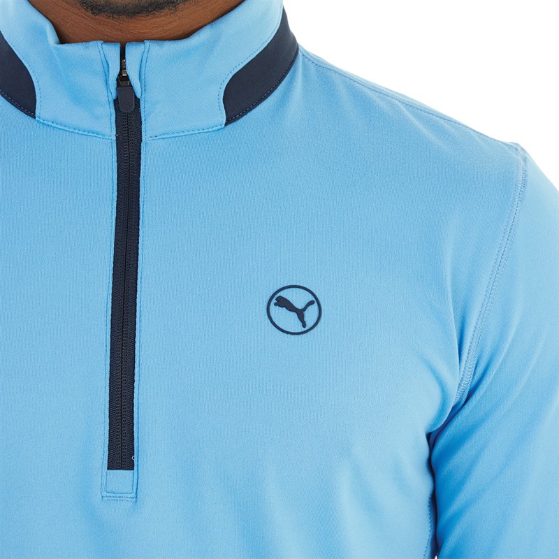 Puma Mens Golf Lightweight 1/4 Zip Top Blue/Navy