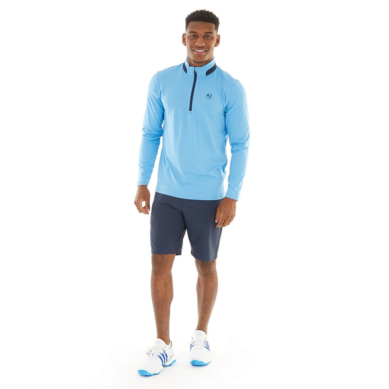 Puma Mens Golf Lightweight 1/4 Zip Top Blue/Navy