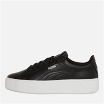 Puma Womens Vikky Stacked Leather Trainers Black