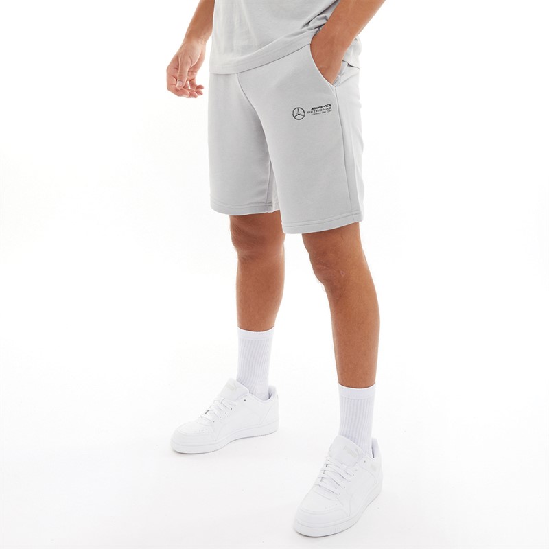 Puma Mens Mercedes-AMG Petronas Motorsport Logo Essentials Shorts Mercedes Team Silver