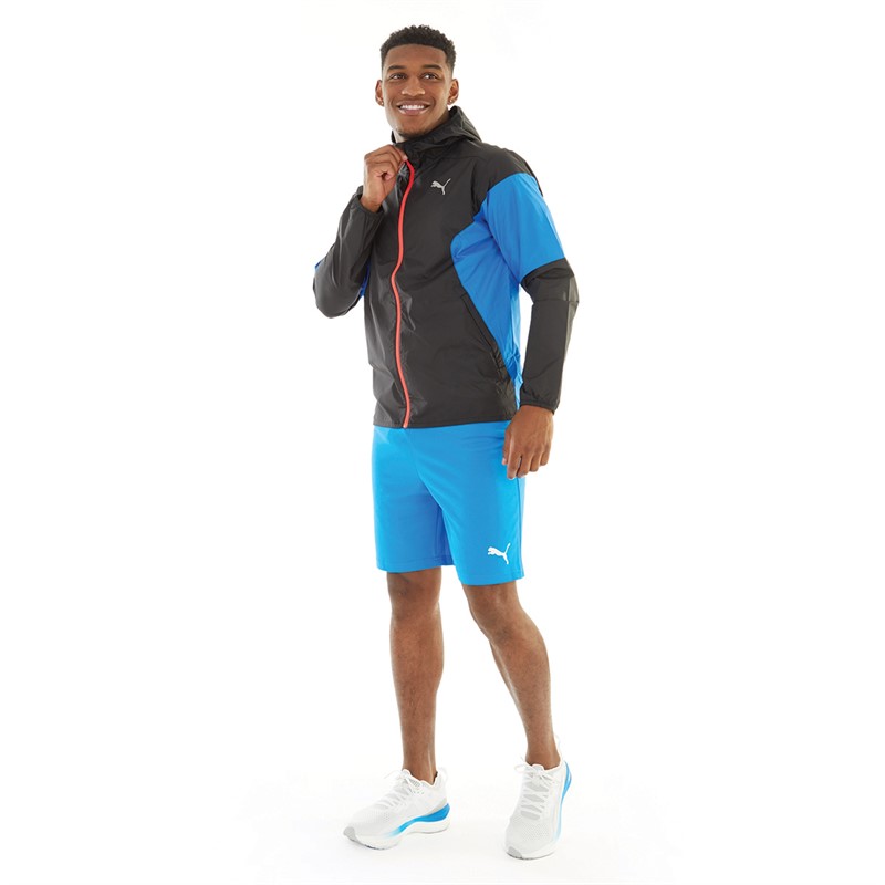 Puma Mens Run Lightweight Running Jacket Black/Blue