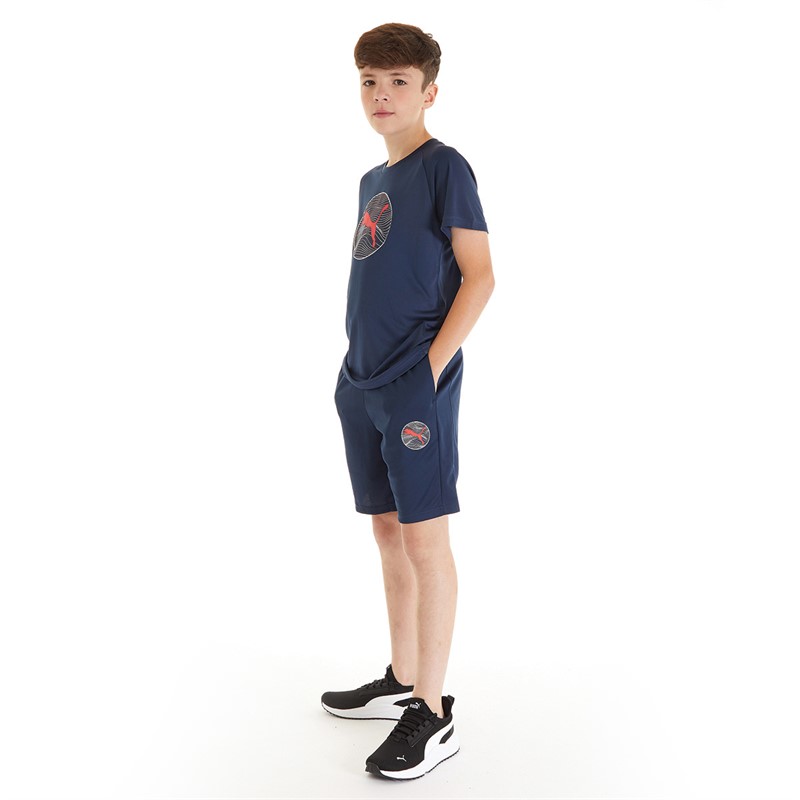 Puma Junior Boys Active Sports Graphic T-Shirt Navy