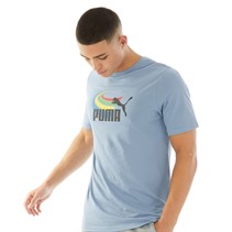 Puma Mens Graphics Summer Sports T-Shirt Zen Blue