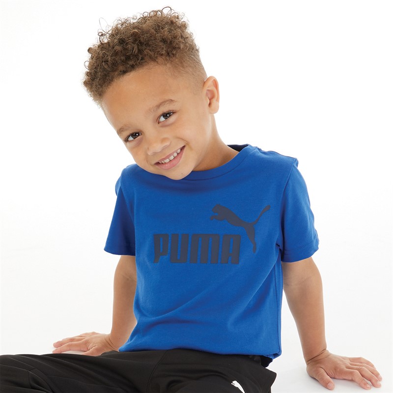 Puma Junior Boys Essentials Logo T-Shirt Cobalt Blue