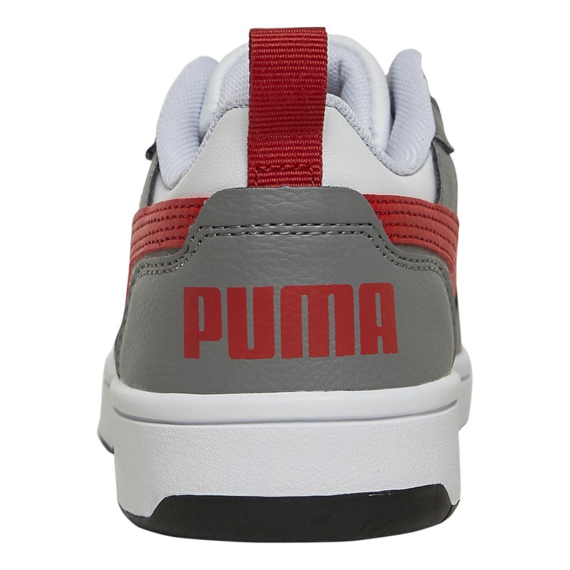 Puma Junior Boys Rebound Low Trainers Black/Red/White