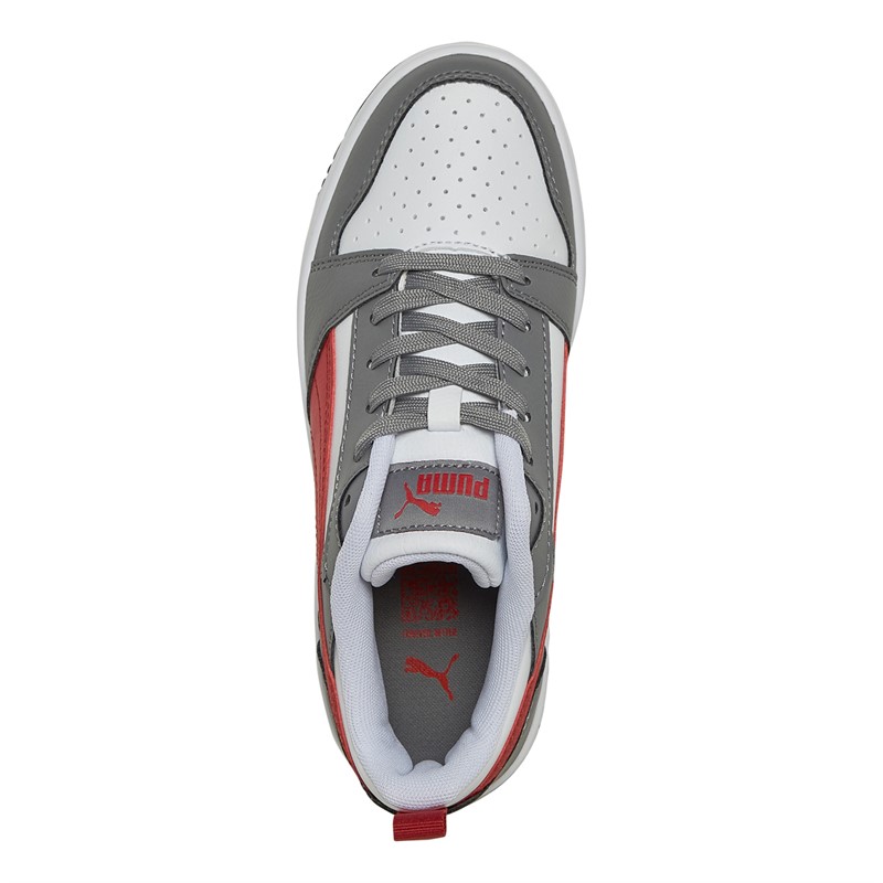 Puma Junior Boys Rebound Low Trainers Black/Red/White