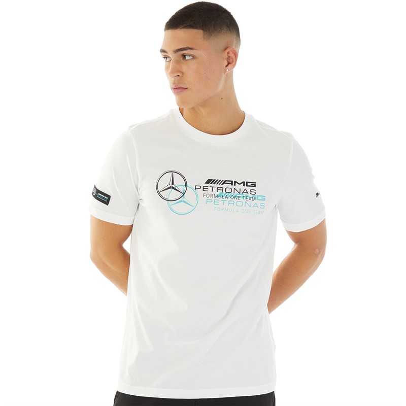 Puma Mens Mercedes-AMG Petronas F1 Logo T-Shirt Puma White