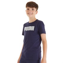 Puma Junior Boys Sportstyle Logo T-Shirt Navy