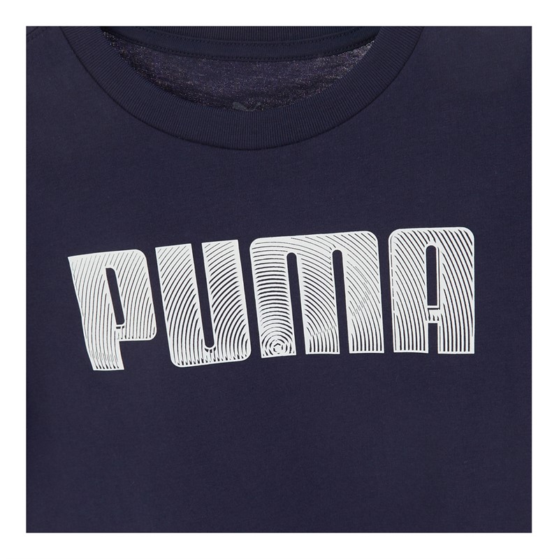 Puma Junior Boys Sportstyle Logo T-Shirt Navy