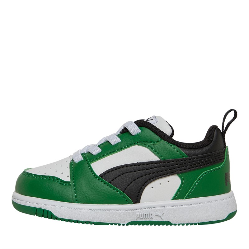 Puma Infant Boys Rebound Low Trainers Green/White/Black