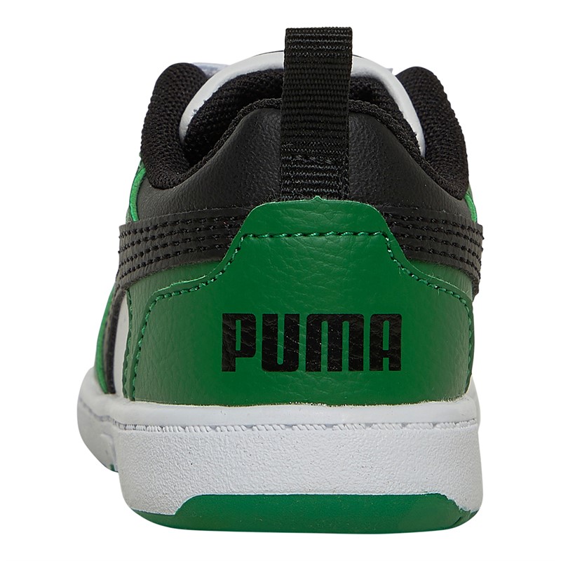 Puma Infant Boys Rebound Low Trainers Green/White/Black