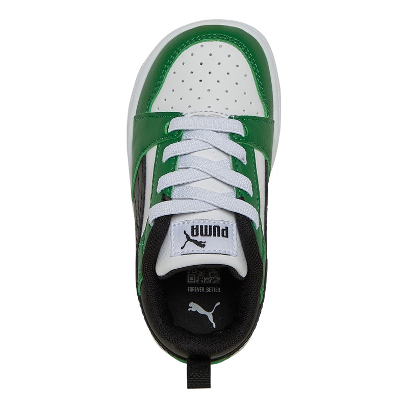 Puma Infant Boys Rebound Low Trainers Green/White/Black