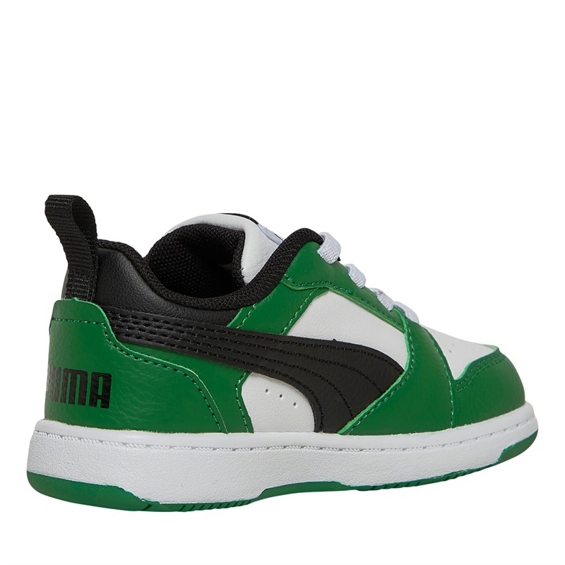 Puma Infant Boys Rebound Low Trainers Green/White/Black