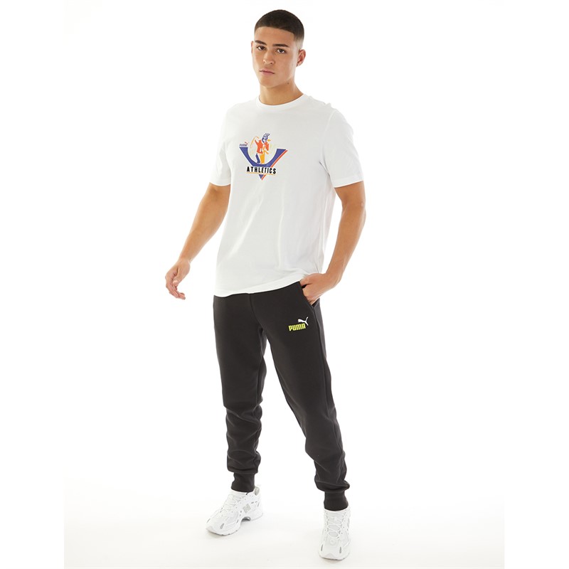 Puma Mens Graphics Athletics T-Shirt Puma White