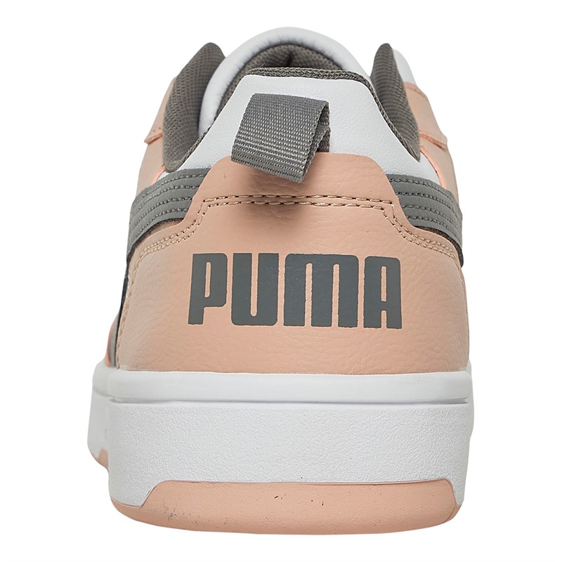 Puma Mens Rebound V6 Low Trainers Pink/White/Grey