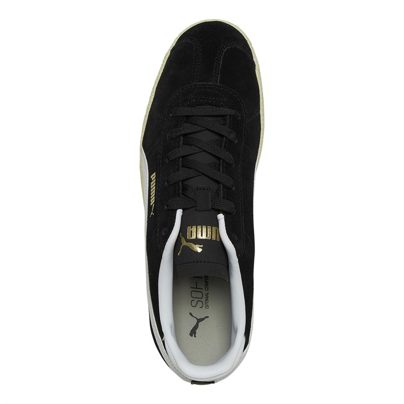 Puma Mens Club Trainers Black/White/Gold