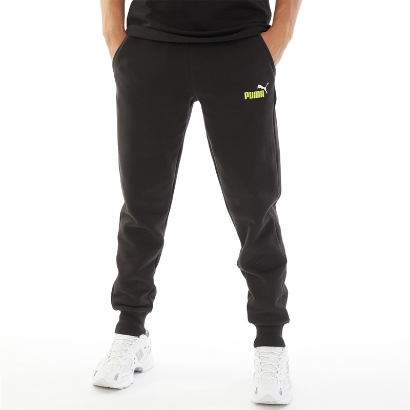 Puma Mens Essentials Sweat Pants Puma Black/Lime