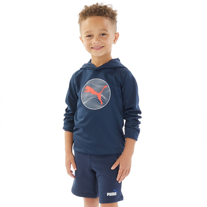 Puma Junior Boys Active Sports Poly Hoodie Navy