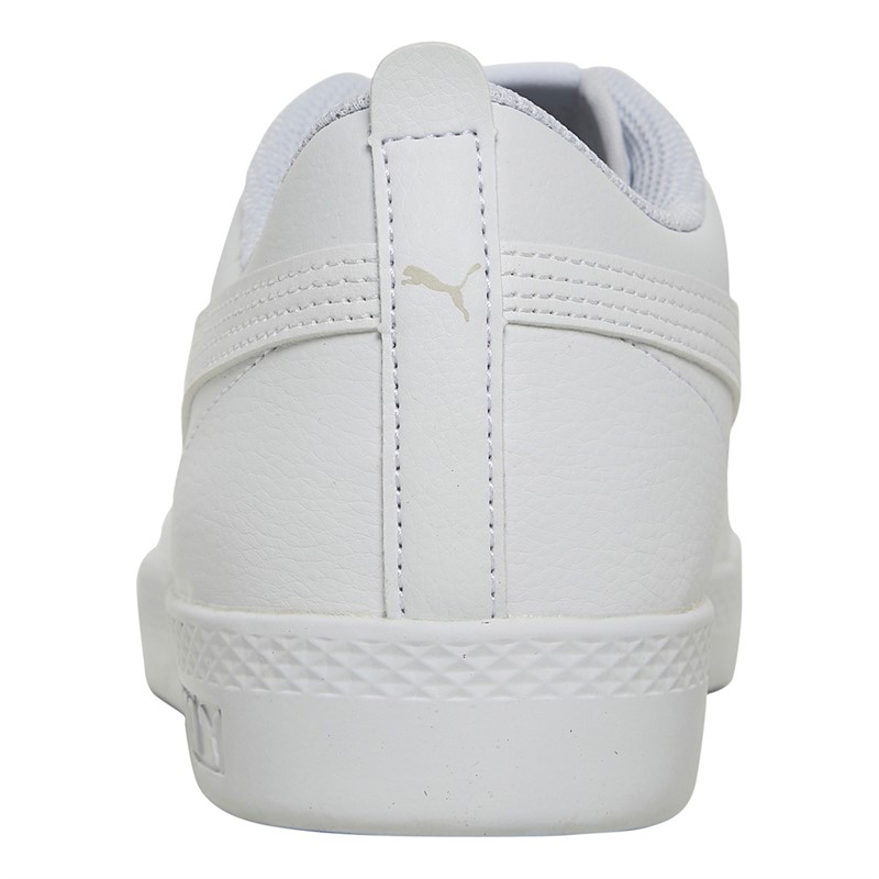 Puma Womens Smash Leather Trainers White/White