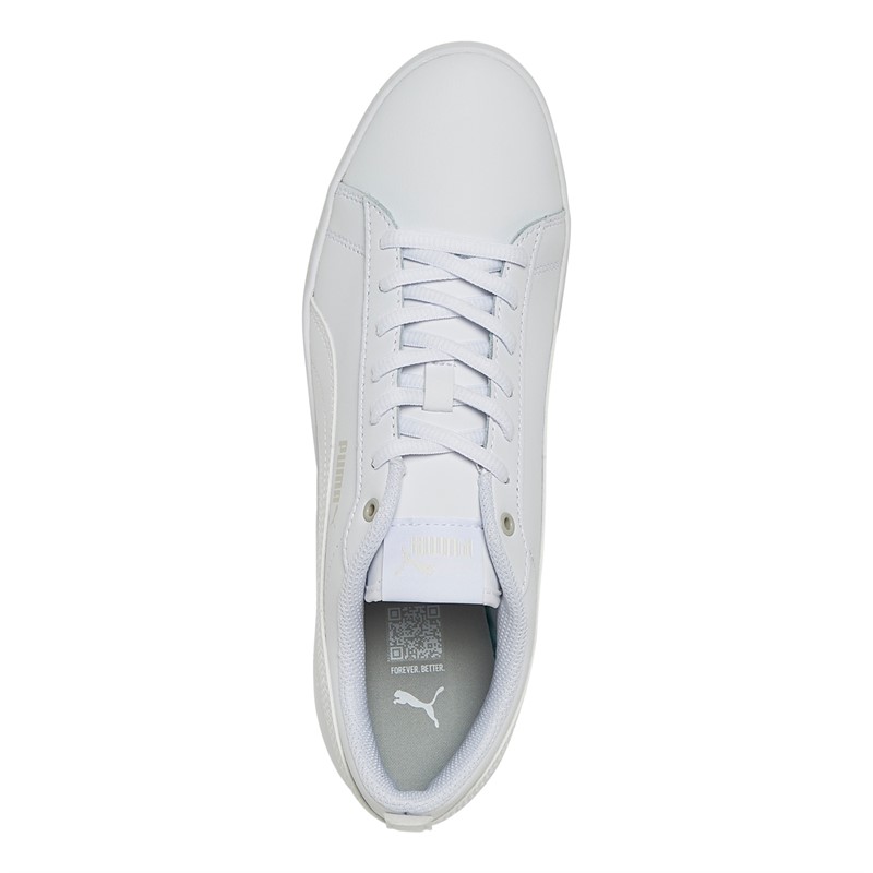 Puma Womens Smash Leather Trainers White/White